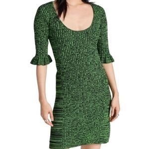 Ganni Melange Kelly Green Knit New With Tags Size Medium